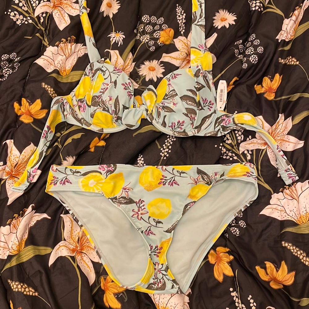 NWT Adore Me Turquoise Lemon Bikini